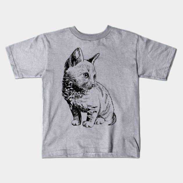 kitten Kids T-Shirt by VicaVeresk